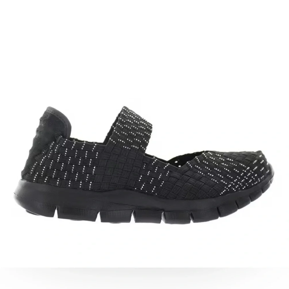 Bernie Mev Girl's Comfi K Mary Jane Flat Sandal | Black/Silver |‎ NEW!!!🖤🩶🖤